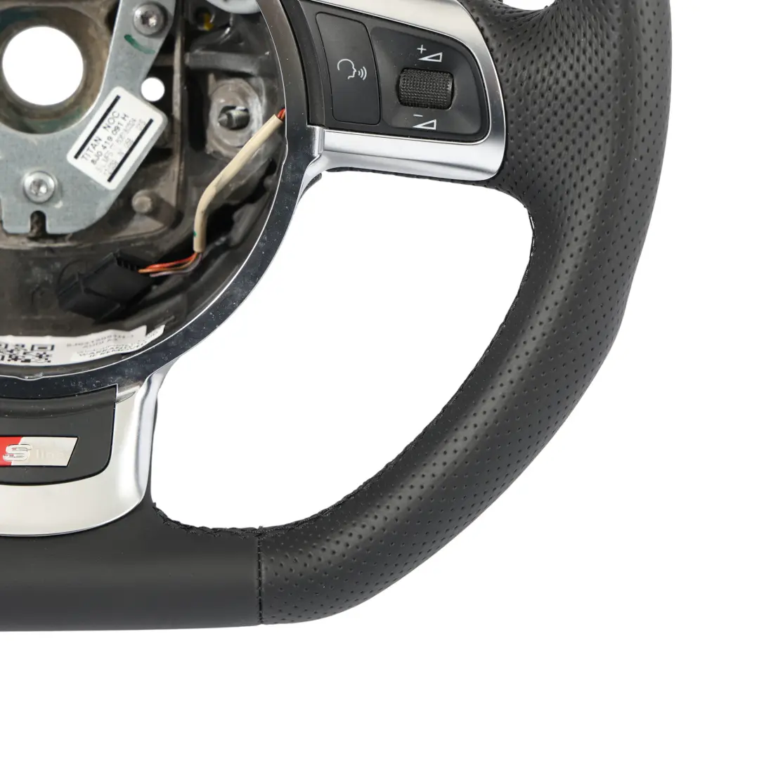 Volante Audi A3 8P TT 8J S-Line NUOVO In Pelle Nera Fondo Piatto - SKU 8J0419091H-1 - Numero di parte 8J0419091H