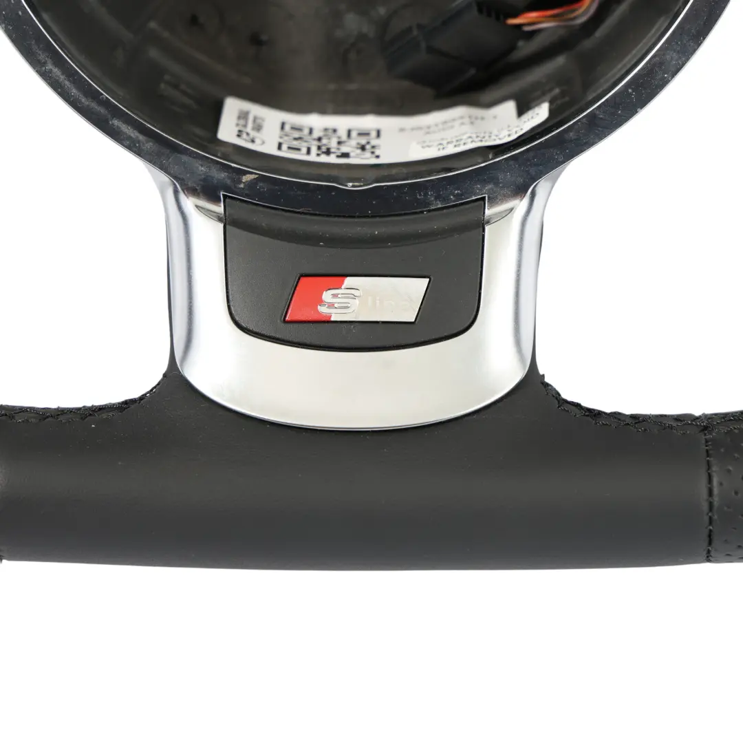 Volante Audi A3 8P TT 8J S-Line NUOVO In Pelle Nera Fondo Piatto - SKU 8J0419091H-1 - Numero di parte 8J0419091H