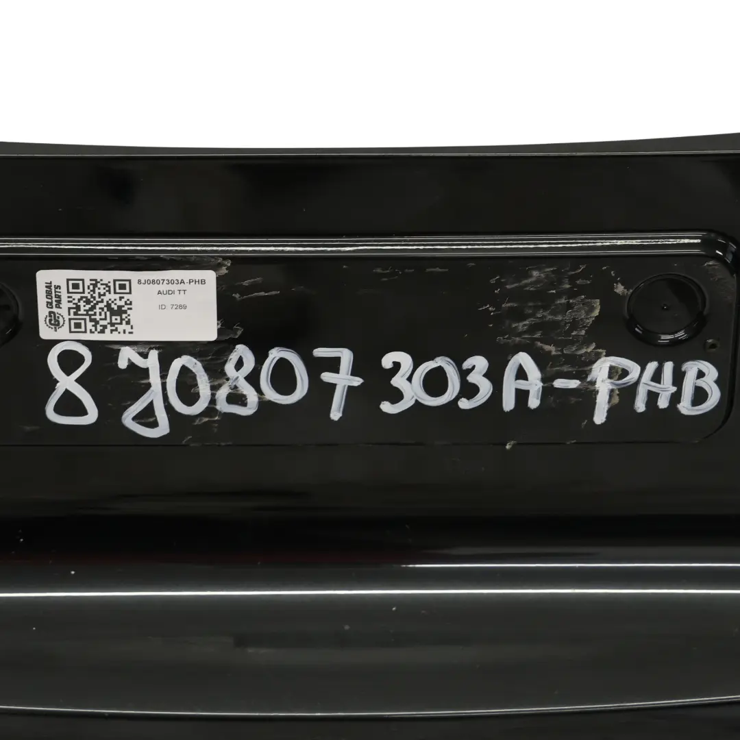 Bumper Audi TT 8J Rear Trim Panel Covering Phantom Black - Z9Y to Rear with Part number 8J0807303A Rear Bumper Audi TT 8J Rear Trim Panel Covering Phantom Black - Z9Y - SKU 8J0807303A-PHB - Part number 8J0807303A