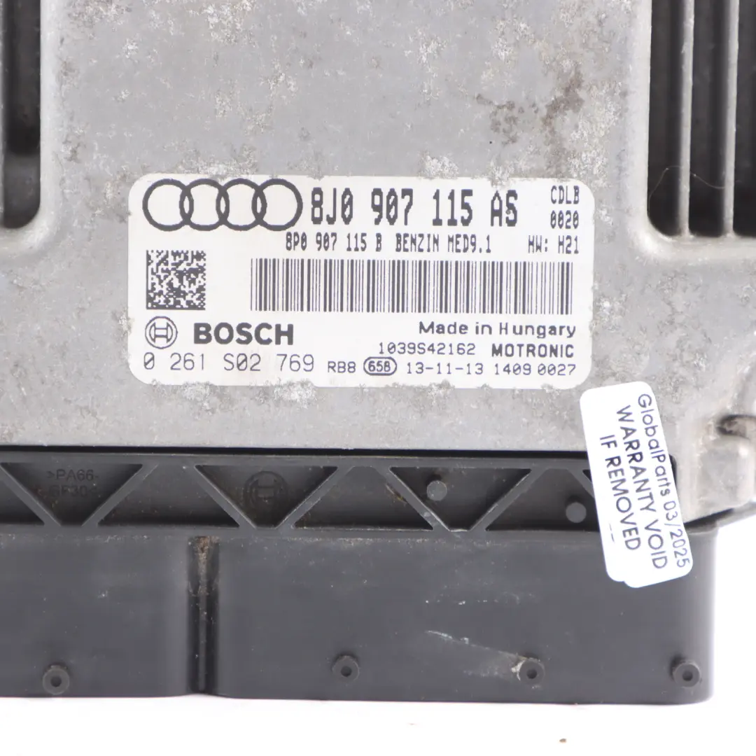 Audi TTS Mk2 8J 2.0TFSI CDLB 272HP Engine Control Unit ECU 8J0907115AJ Automatic - SKU 8J0907115AS - Part number 8J0907115AS