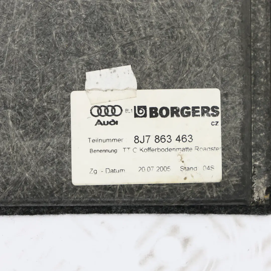 Audi TT 8J Boot Trunk Floor Carpet Luggage Compartment Black - SKU 8J7863463 - Part number 8J7863463