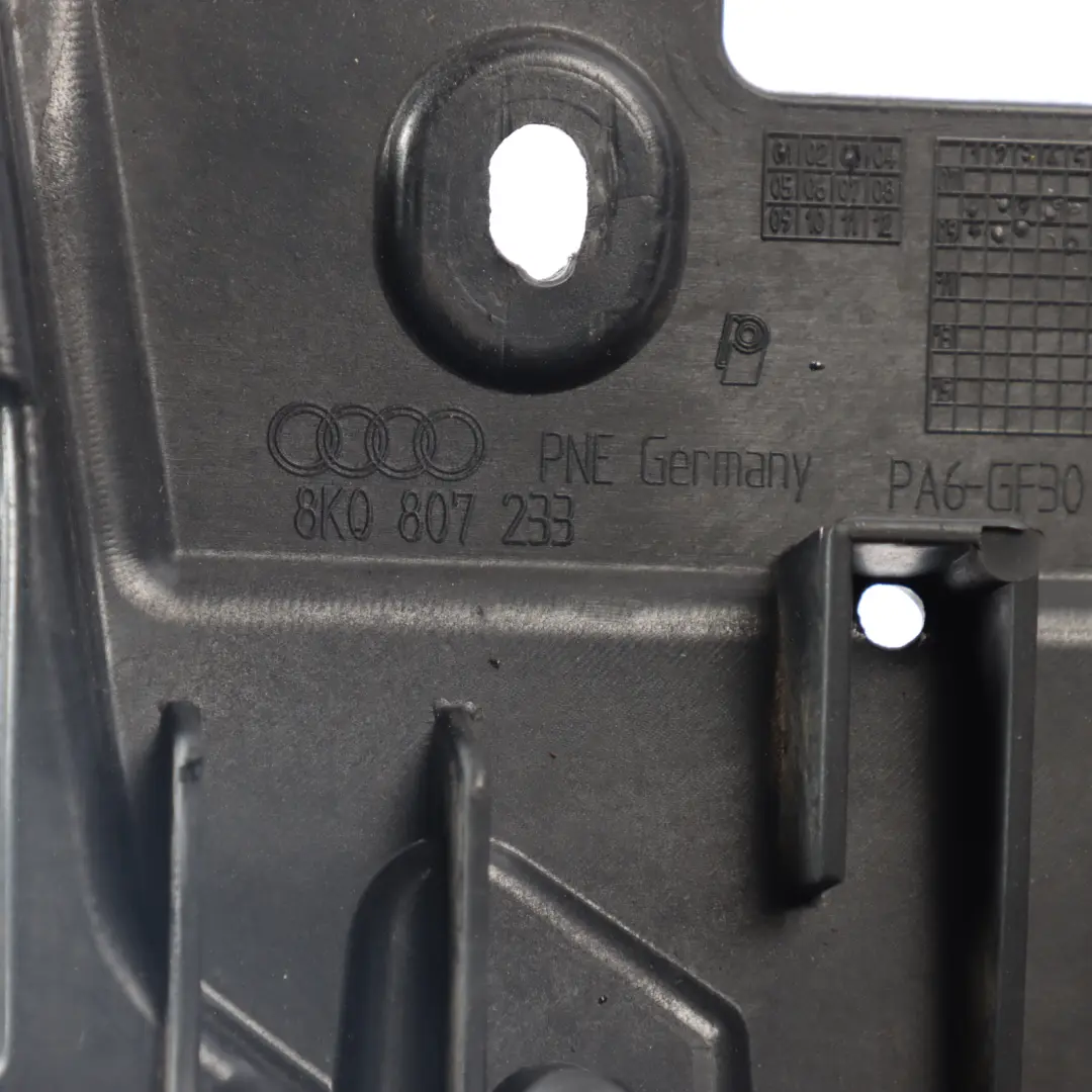 Front Bumper Centre Lower Undertray Panel to Audi A4 B8 with Part number 8K0807233 Audi A4 B8 Front Bumper Centre Lower Undertray Panel - SKU 8K0807233 - Part number 8K0807233