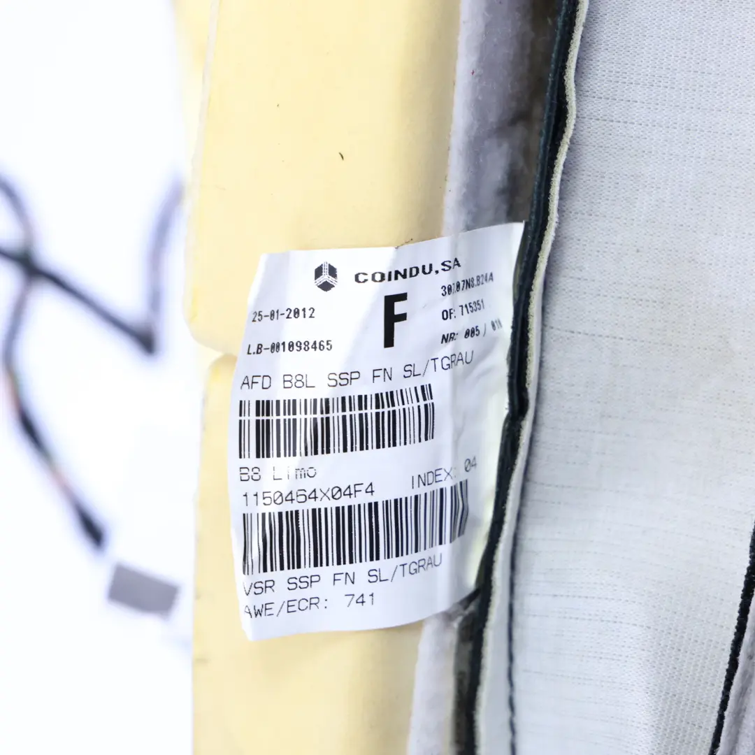 Funda Calefactable Asiento Delantero Cuero Derecho para Audi S4 B8 con número de pieza 8K0881362P Audi S4 B8 Funda Calefactable Asiento Delantero Cuero Derecho - SKU 8K0881362P - Número de pieza 8K0881362P