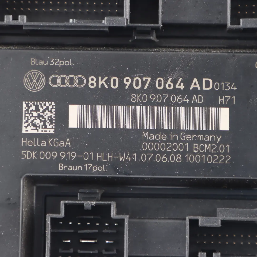 Body Control Comfort Unit Module BCM Convenience Unit ECU to Audi A5 8T with Part number 8K0907064AD Audi A5 8T Body Control Comfort Unit Module BCM Convenience Unit ECU - SKU 8K0907064AD - Part number 8K0907064AD