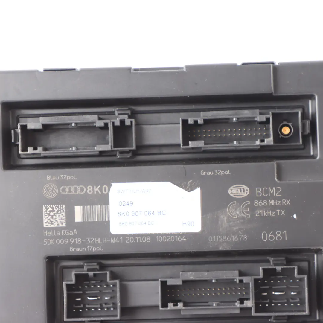 Audi A4 B8 Body Control Comfort Unit Module BCM Convenience Unit ECU - SKU 8K0907064BC - Part number 8K0907064BC