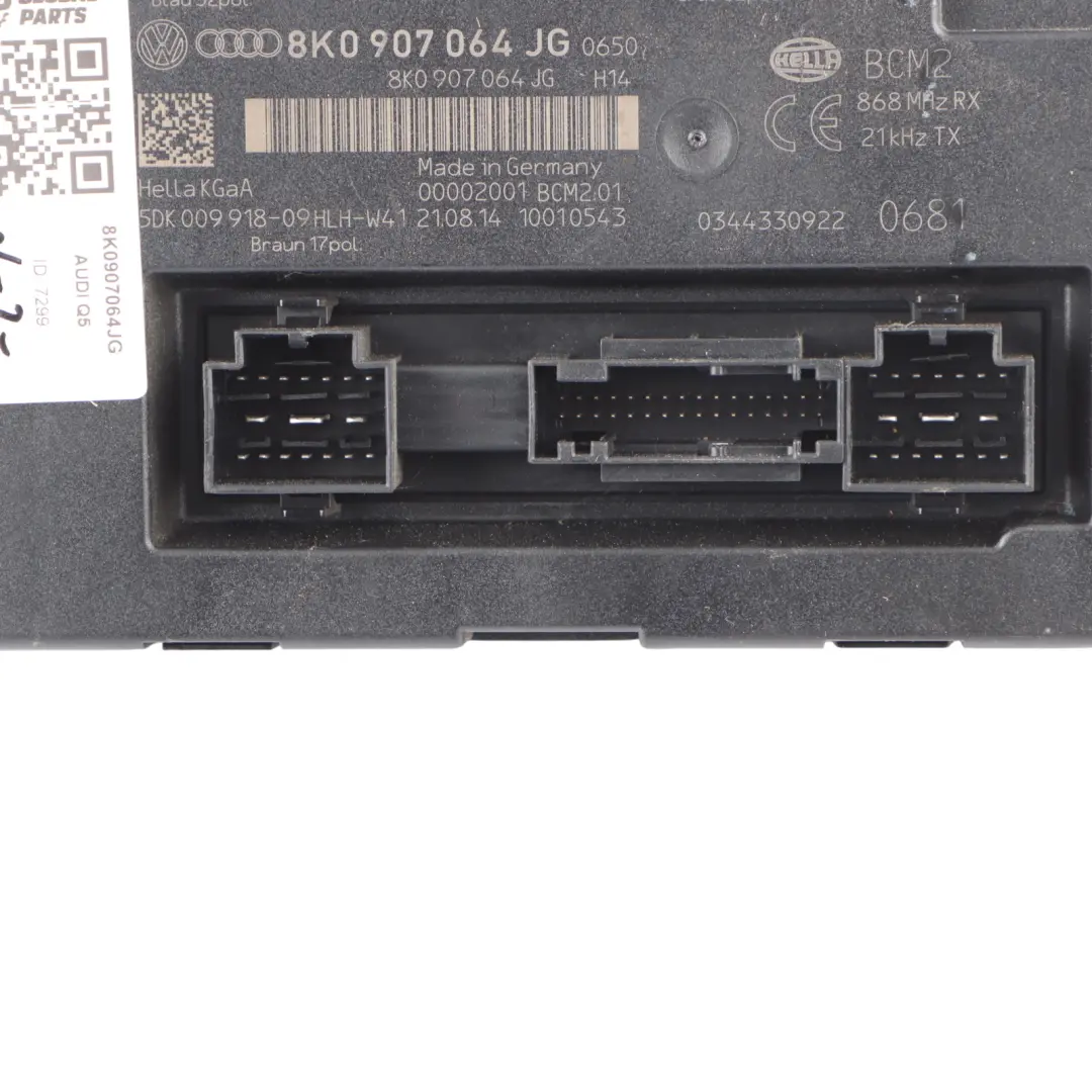 Audi Q5 8R BCM Body Control Module Unit ECU - SKU 8K0907064JG - Part number 8K0907064JG