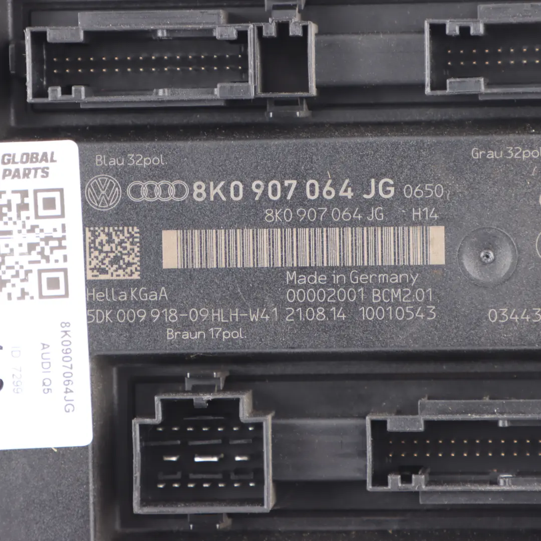 Audi Q5 8R BCM Body Control Module Unit ECU - SKU 8K0907064JG - Part number 8K0907064JG