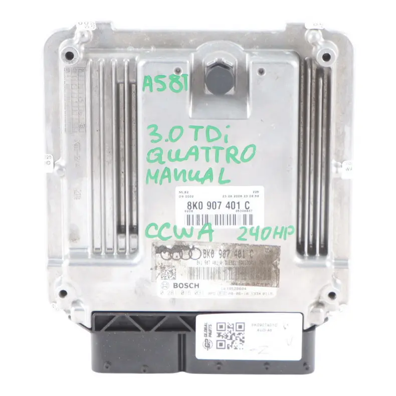 Audi A5 8T 3.0 TDI CCWA Quattro 240HP Engine Control ECU Manual - SKU 8K0907401C - Part number 8K0907401C