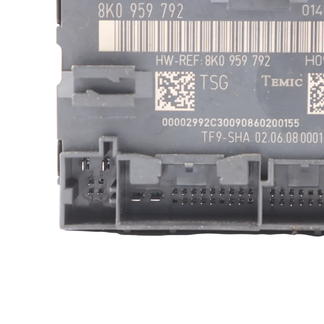 Módulo Puerta Unidad Control Módulo ECU Delantero Izquierdo para Audi A4 B8 con número de pieza 8K0959792 Audi A4 B8 Módulo Puerta Unidad Control Módulo ECU Delantero Izquierdo - SKU 8K0959792 - Número de pieza 8K0959792
