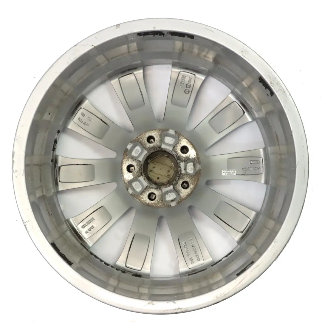 Jante Alliage Argent 18" 8J ET:26 Multi Rayons pour Audi A4 B8 à propos du numéro de pièce 8K9601025A Audi A4 B8 Jante Alliage Argent 18" 8J ET:26 Multi Rayons - SKU 8K9601025A-1 - Numéro de pièce 8K9601025A