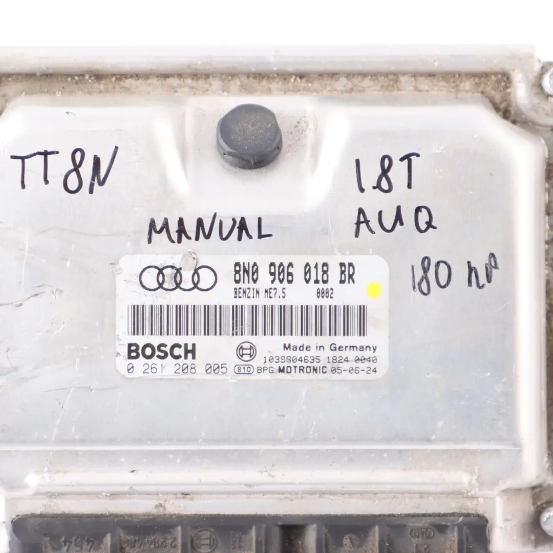 Audi TT 8N 1.8T AUQ 180HP Petrol Engine Module Unit ECU Kit Manual - SKU 8N0906018BR - Part number 8N0906018BR