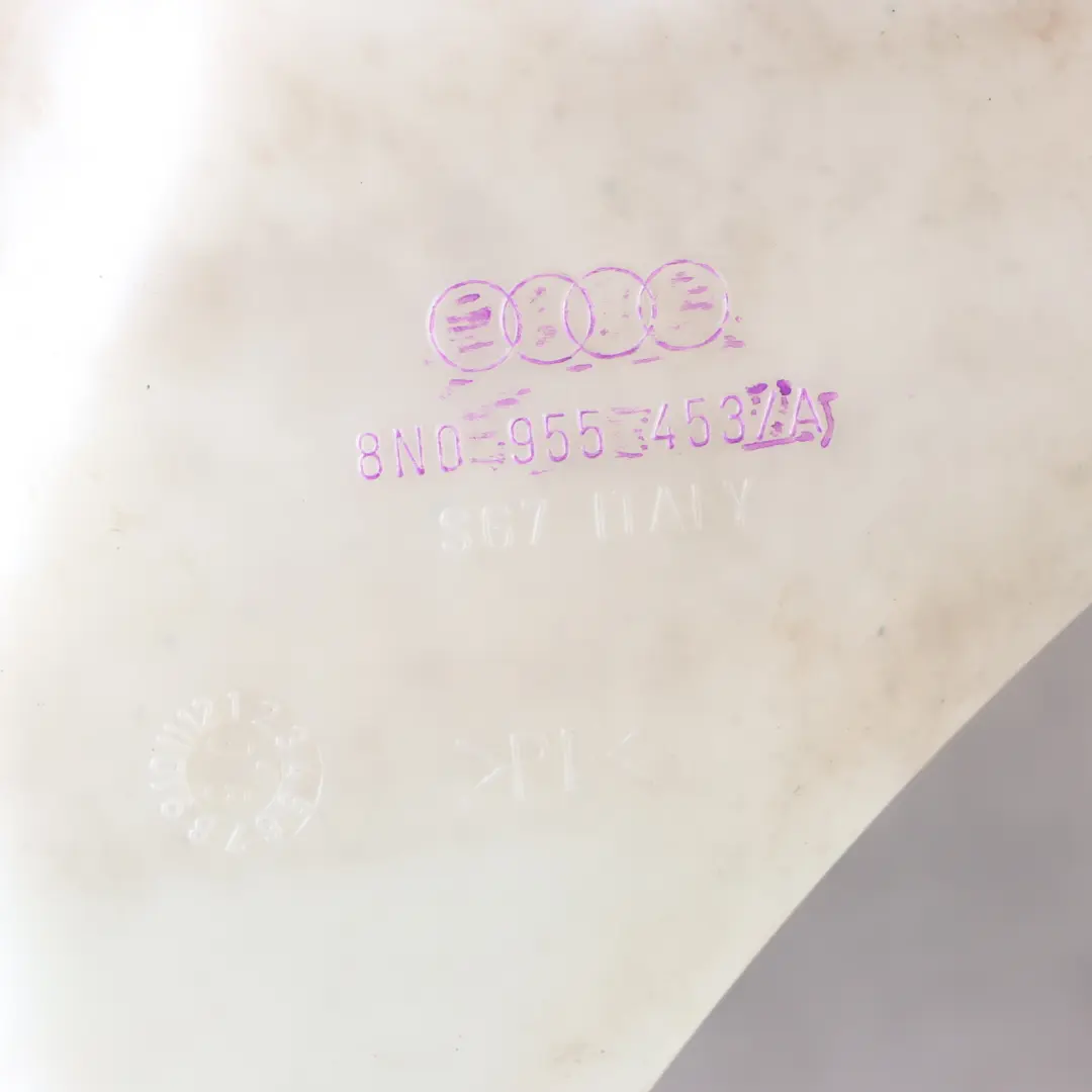 Windscreen Washer Tank Audi TT 8N Cleaning Fluid Bottle Reservoir to with Part number 8N0955453A Windscreen Washer Tank Audi TT 8N Cleaning Fluid Bottle Reservoir - SKU 8N0955453A - Part number 8N0955453A