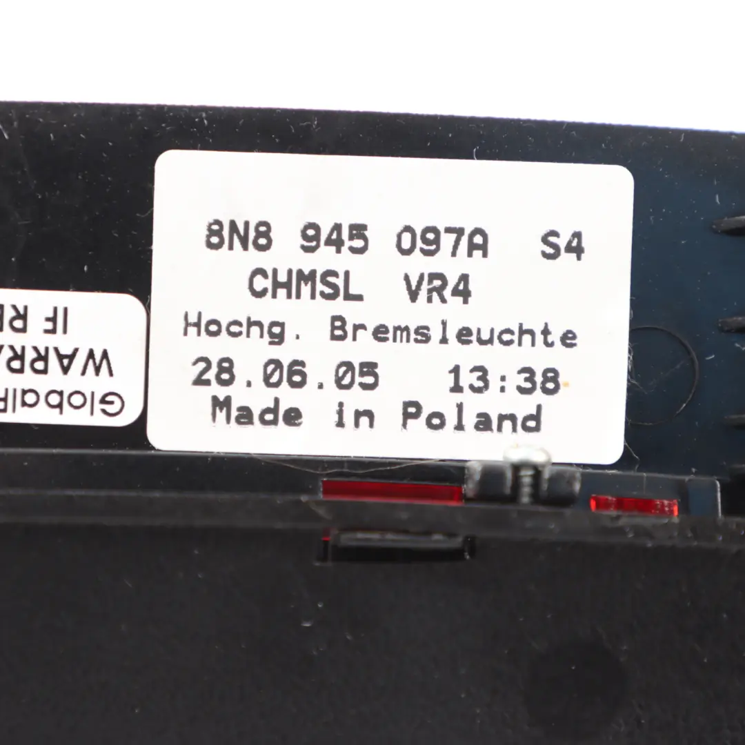 8N Brems Licht Hinten Zusatz Leuchte Dritte Brems Licht für Audi TT mit Teilenummer 8N8945097A Audi TT 8N Brems Licht Hinten Zusatz Leuchte Dritte Brems Licht - SKU 8N8945097A - Teilenummer 8N8945097A