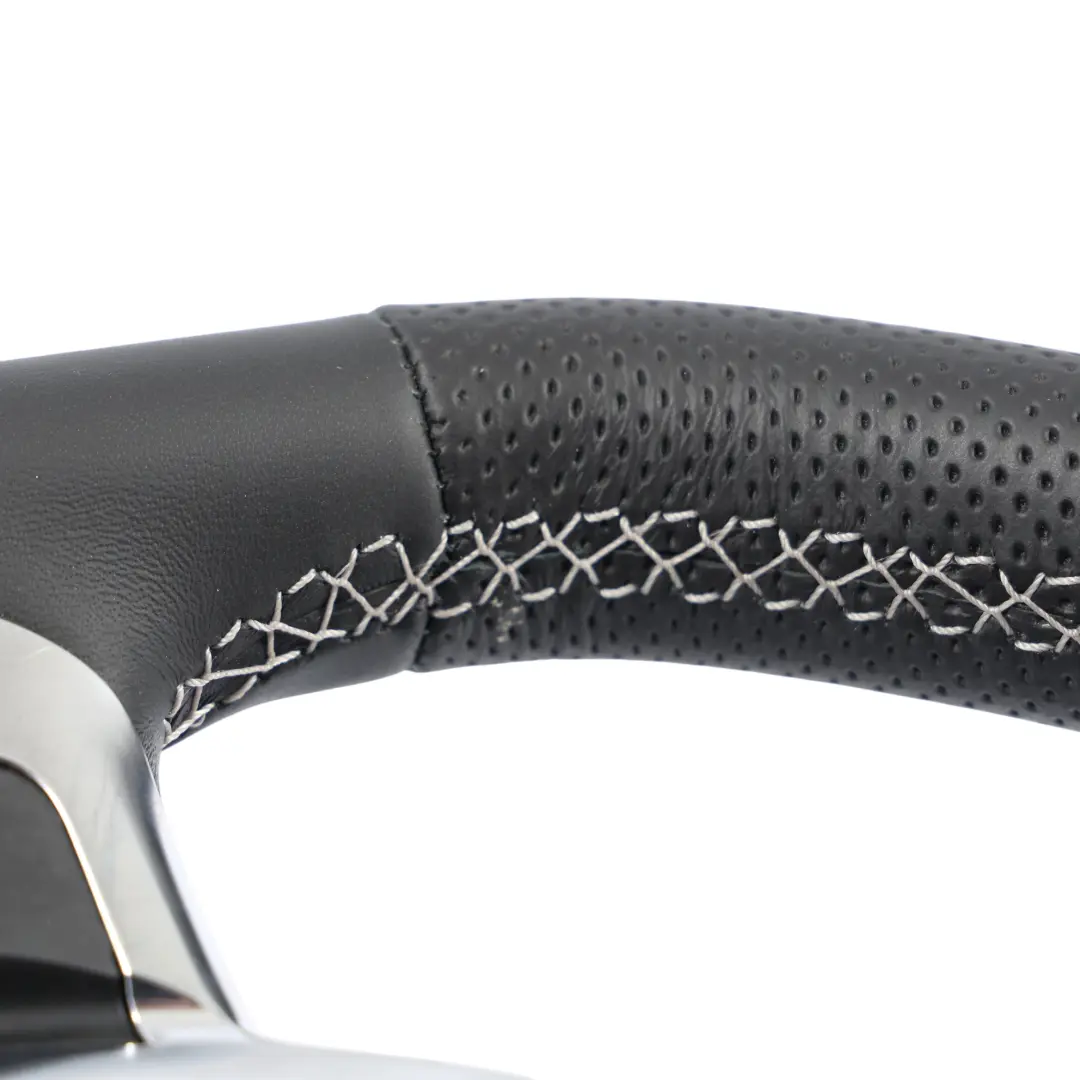 Audi A3 S3 8P NEW Black Leather Steering Wheel Flat Bottom - SKU 8P0419091CR-1 - Part number 8P0419091CR