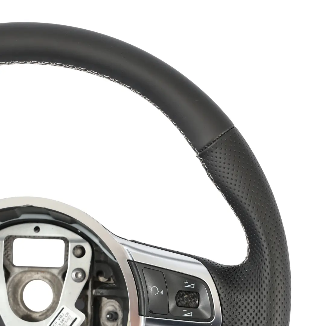 Audi A3 S3 8P NEW Black Leather Steering Wheel Flat Bottom - SKU 8P0419091CR-1 - Part number 8P0419091CR