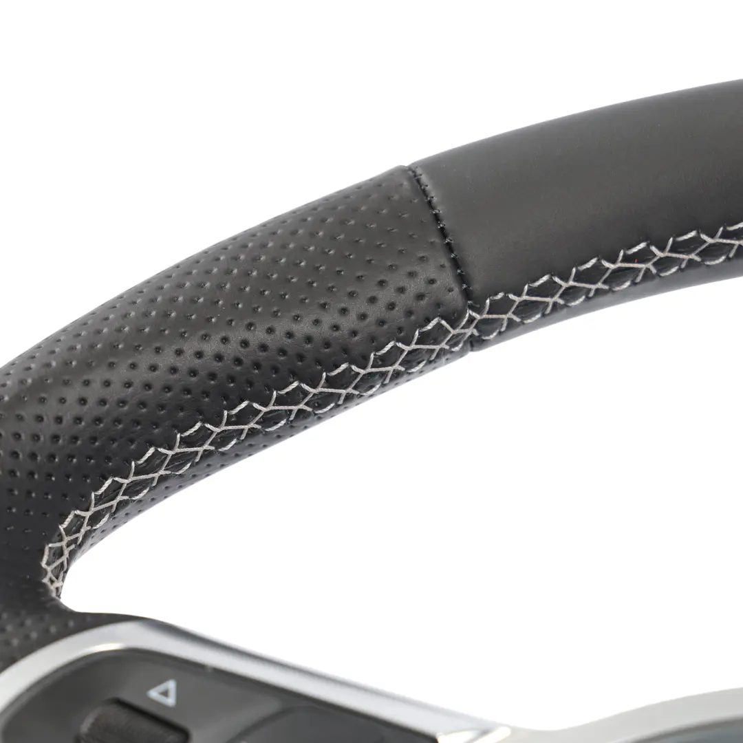 Audi A3 S3 8P NEW Black Leather Steering Wheel Flat Bottom - SKU 8P0419091CR-1 - Part number 8P0419091CR
