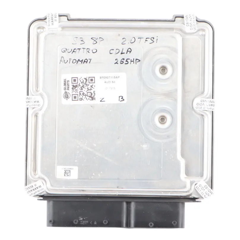 CDLA 265HP Engine Control Module ECU Automatic to Audi S3 8P 2.0 TFSI with Part number 8P0907115AP Audi S3 8P 2.0 TFSI CDLA 265HP Engine Control Module ECU Automatic - SKU 8P0907115AP - Part number 8P0907115AP