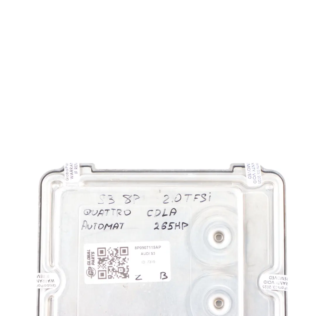 Audi S3 8P 2.0 TFSI CDLA 265HP Engine Control Module ECU Automatic - SKU 8P0907115AP - Part number 8P0907115AP