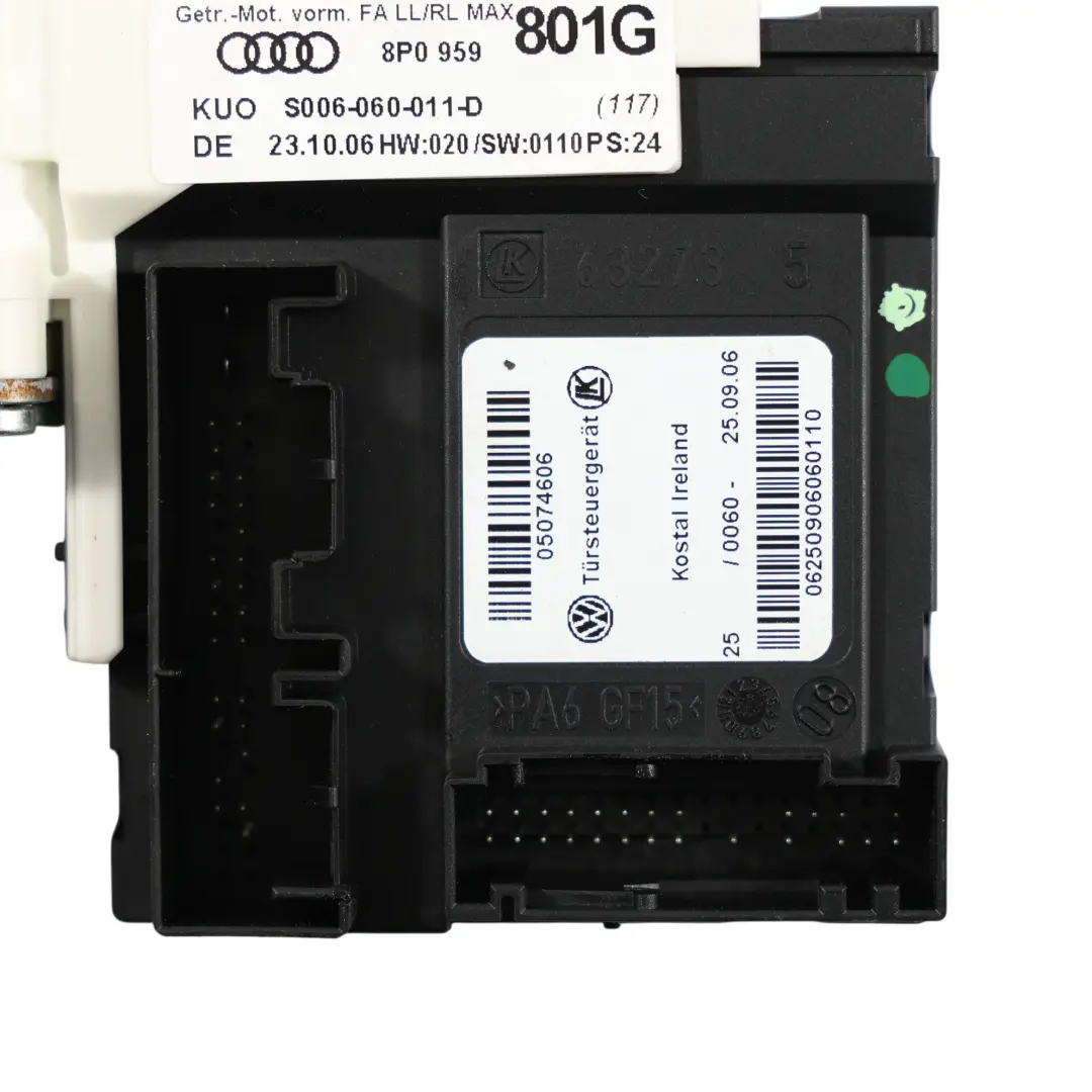 Moteur De Lève-Vitre Avant Gauche pour Audi A3 8P à propos du numéro de pièce 8P0959801G Audi A3 8P Moteur De Lève-Vitre Avant Gauche - SKU 8P0959801G - Numéro de pièce 8P0959801G