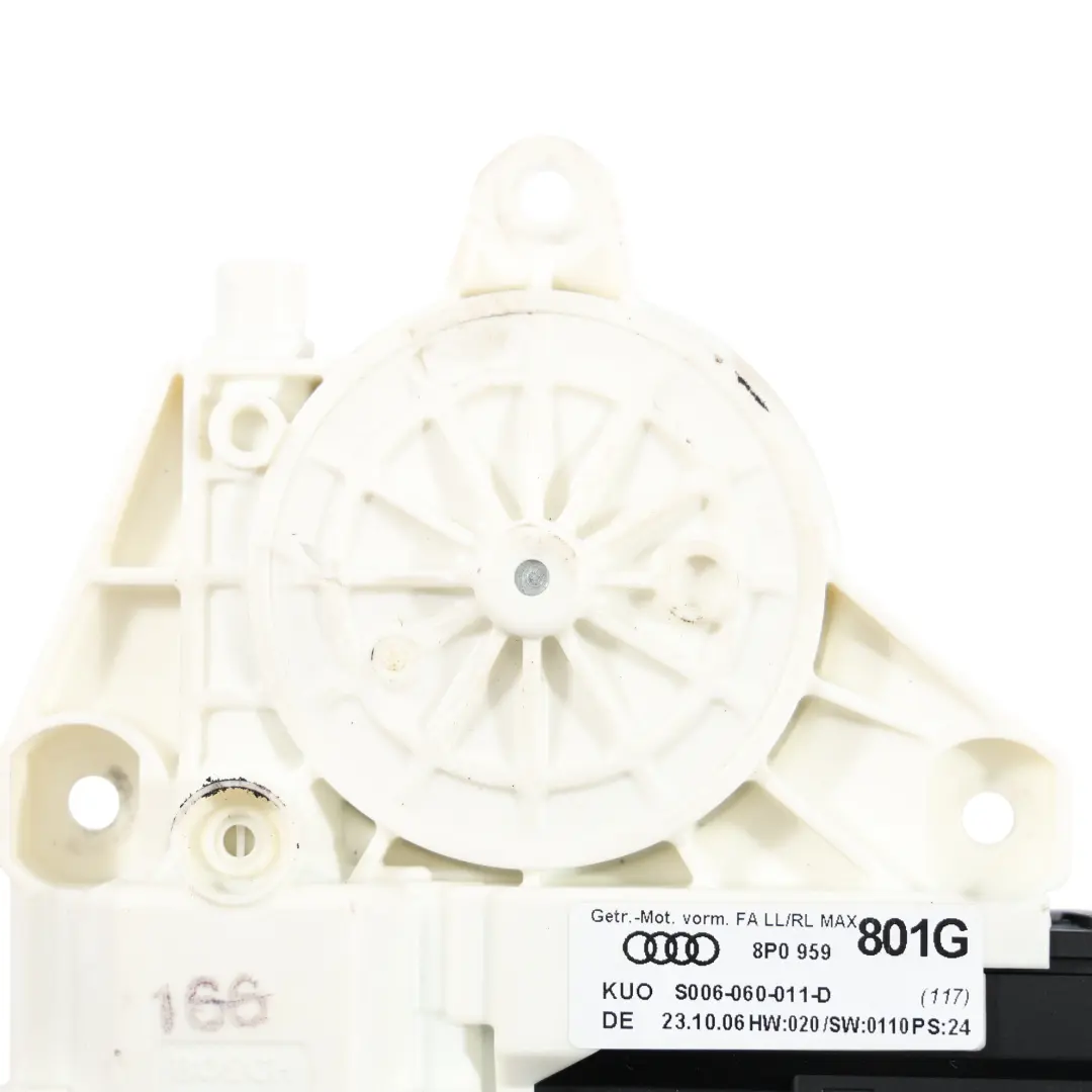 Elevalunas Motor Regulador Delantero Izquierdo para Audi A3 8P con número de pieza 8P0959801G Audi A3 8P Elevalunas Motor Regulador Delantero Izquierdo - SKU 8P0959801G - Número de pieza 8P0959801G