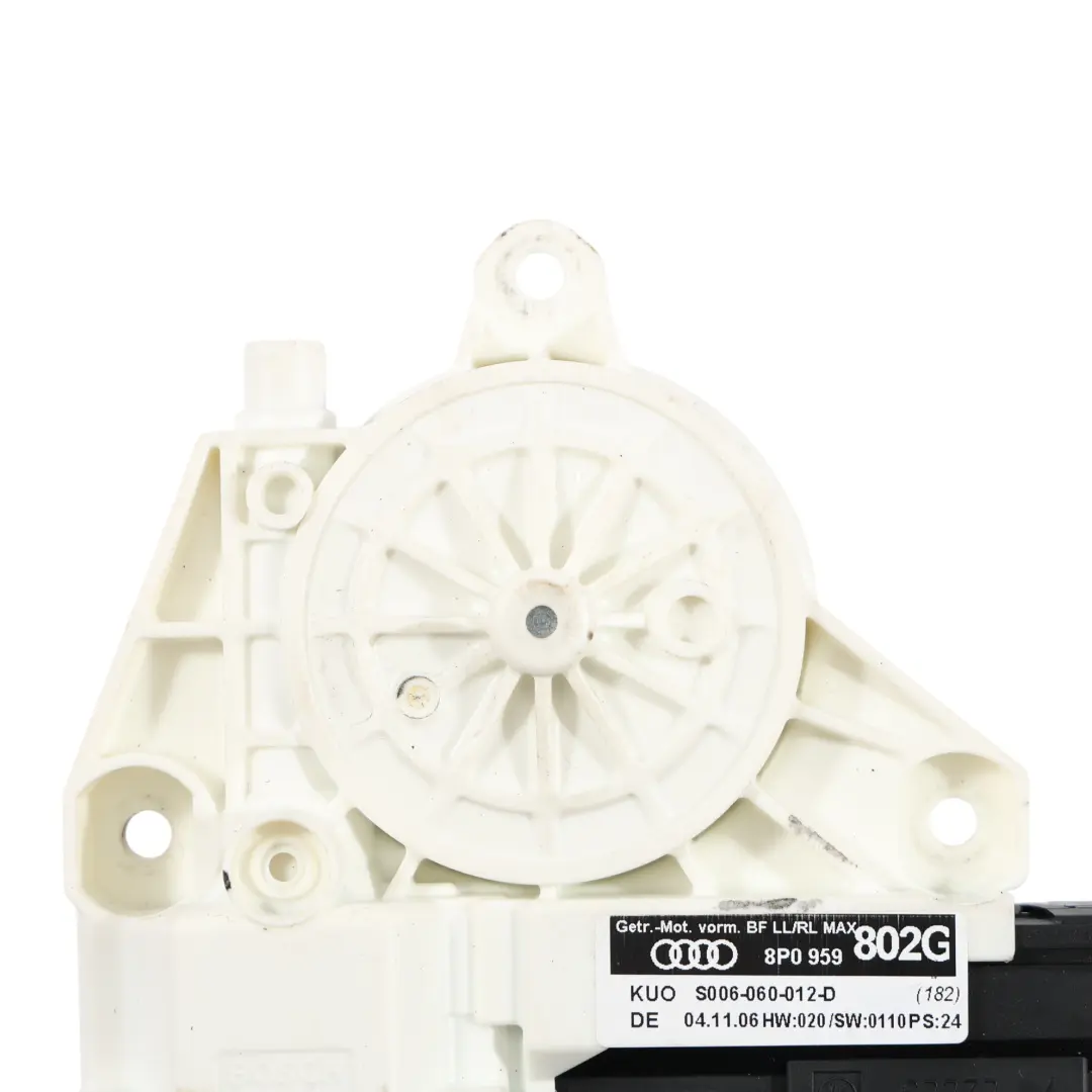 Elevalunas Puerta Delantera Izquierda Eléctrico para Audi A3 8P Motor con número de pieza 8P0959802G Audi A3 8P Motor Elevalunas Puerta Delantera Izquierda Eléctrico - SKU 8P0959802G - Número de pieza 8P0959802G