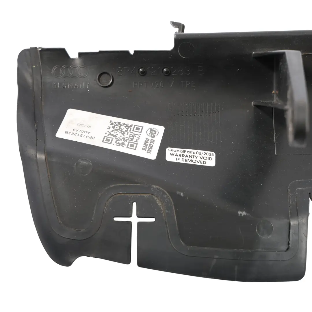 Front Left N/S Radiator Air Duct Guide Bumper to Audi A3 8V with Part number 8P4121283B Audi A3 8V Front Left N/S Radiator Air Duct Guide Bumper - SKU 8P4121283B - Part number 8P4121283B