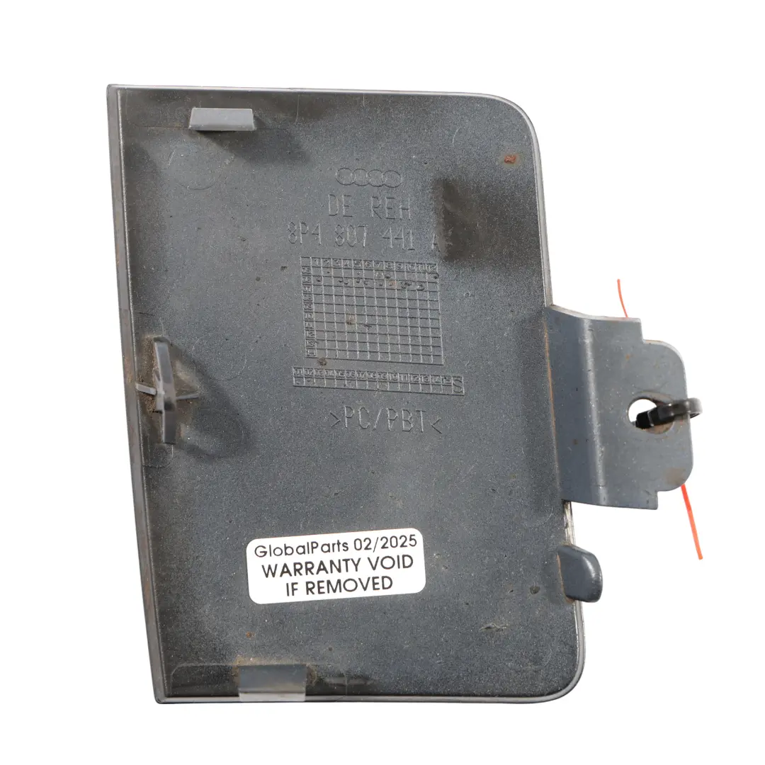 Audi A3 8P Paraurti Posteriore Gancio Di Traino Copertura Grigio Lava Z7L - SKU 8P4807441A-LAG - Numero di parte 8P4807441A