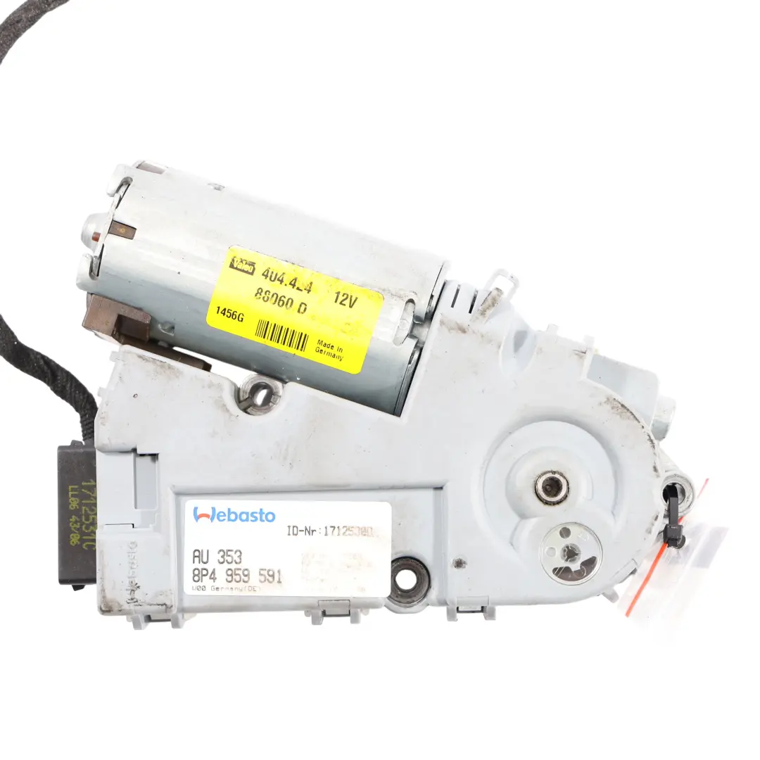 Sportback Techo Solar Eléctrico Motor para Audi A3 8P con número de pieza 8P4959591B Audi A3 8P Sportback Techo Solar Eléctrico Motor - SKU 8P4959591B - Número de pieza 8P4959591B