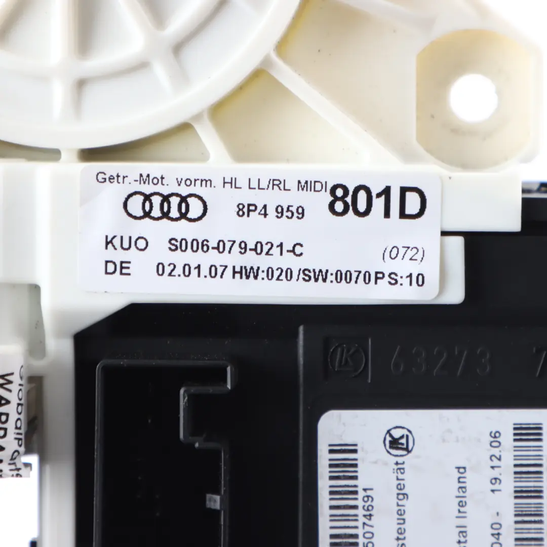 Audi A3 8P Window Lifter Door Rear Left N/S Regulator Motor - SKU 8P4959801D - Part number 8P4959801D