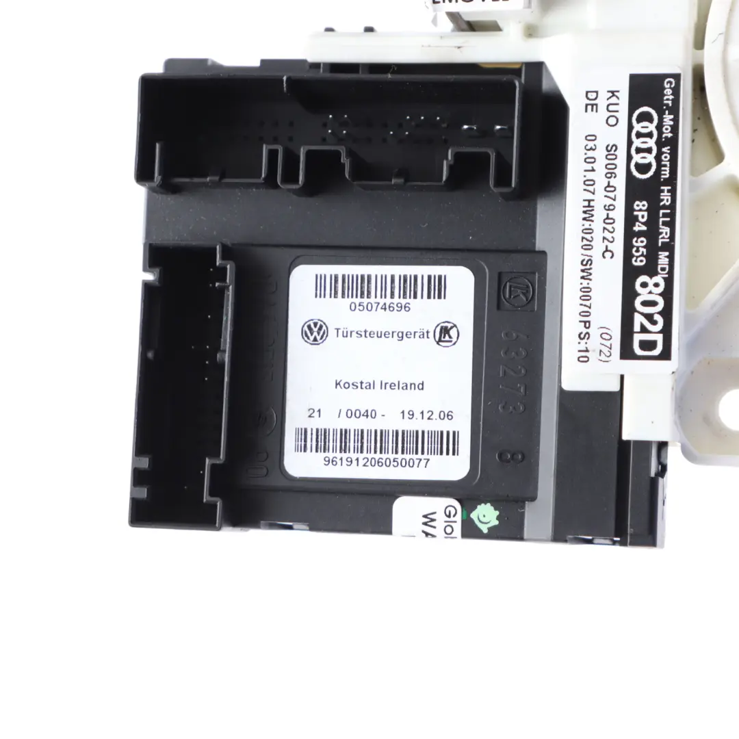 Elevalunas Puerta Trasera Derecha Motor Regulador para Audi A3 8P con número de pieza 8P4959802D Audi A3 8P Elevalunas Puerta Trasera Derecha Motor Regulador - SKU 8P4959802D - Número de pieza 8P4959802D