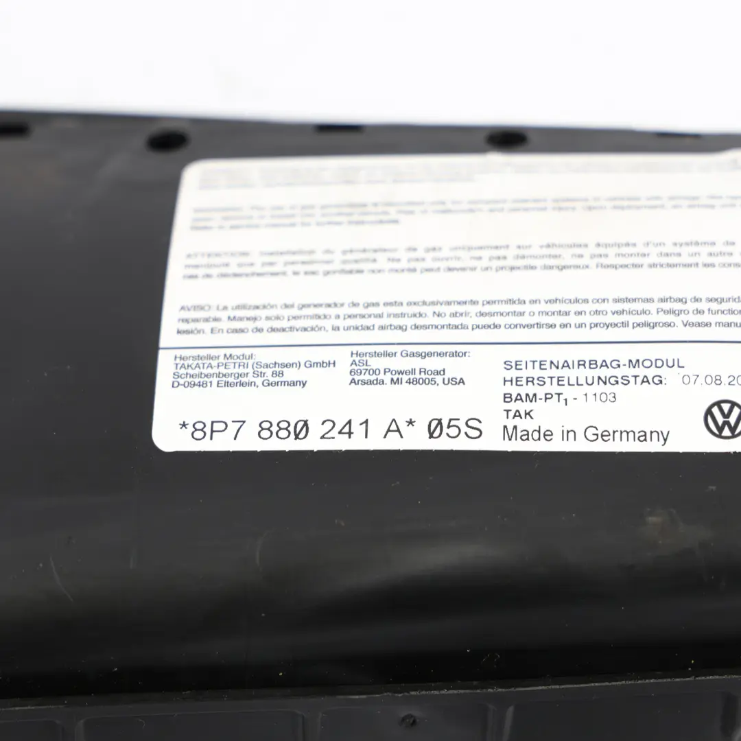 Audi A3 8P Cabriolet Poduszka Powietrzna Airbag Fotela Lewy - SKU 8P7880241A - Numer Części 8P7880241A