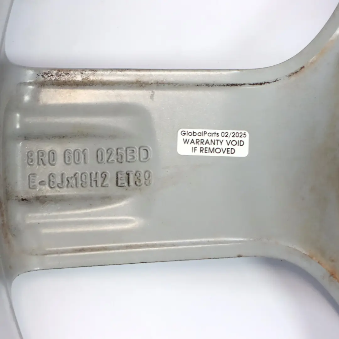 Alloy Rim 19" 8J ET:39 Star Spoke to Audi Q5 8R Silver Wheel with Part number 8R0601025BD Audi Q5 8R Silver Wheel Alloy Rim 19" 8J ET:39 Star Spoke - SKU 8R0601025BD-3 - Part number 8R0601025BD