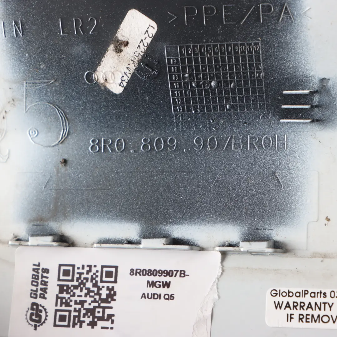 Filler Flap Fill In Tank Cap Glacier White Pearl - S9R to Audi Q5 Fuel with Part number 8R0809907B Audi Q5 Fuel Filler Flap Fill In Tank Cap Glacier White Pearl - S9R - SKU 8R0809907B-MGW - Part number 8R0809907B