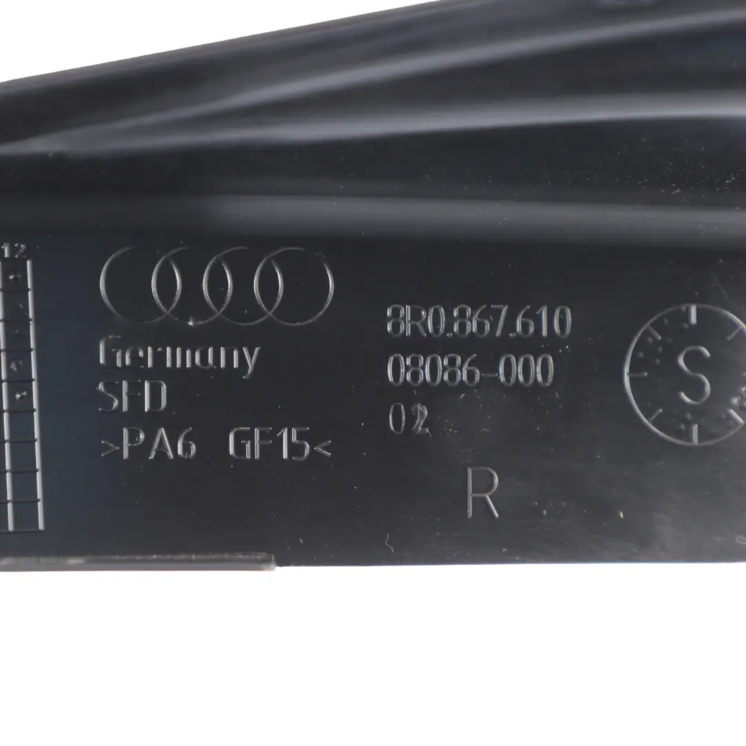 Moldura Marco Ventana Puerta Superior Delantera Derecha para Audi Q5 8R con número de pieza 8R0867610 Audi Q5 8R Moldura Marco Ventana Puerta Superior Delantera Derecha - SKU 8R0867610-1 - Número de pieza 8R0867610