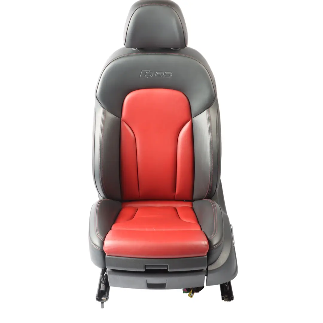 Front Left N/S Heated Electric Leather Black Magma Red to Audi SQ5 8R Sport Seat with Part number 8R0881805AK Audi SQ5 8R Sport Seat Front Left N/S Heated Electric Leather Black Magma Red - SKU 8R0881805AK - Part number 8R0881805AK