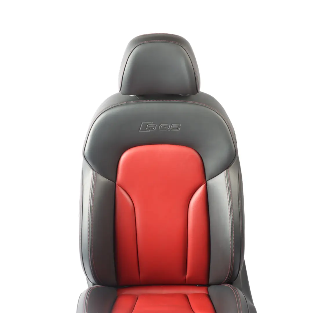Front Left N/S Heated Electric Leather Black Magma Red to Audi SQ5 8R Sport Seat with Part number 8R0881805AK Audi SQ5 8R Sport Seat Front Left N/S Heated Electric Leather Black Magma Red - SKU 8R0881805AK - Part number 8R0881805AK