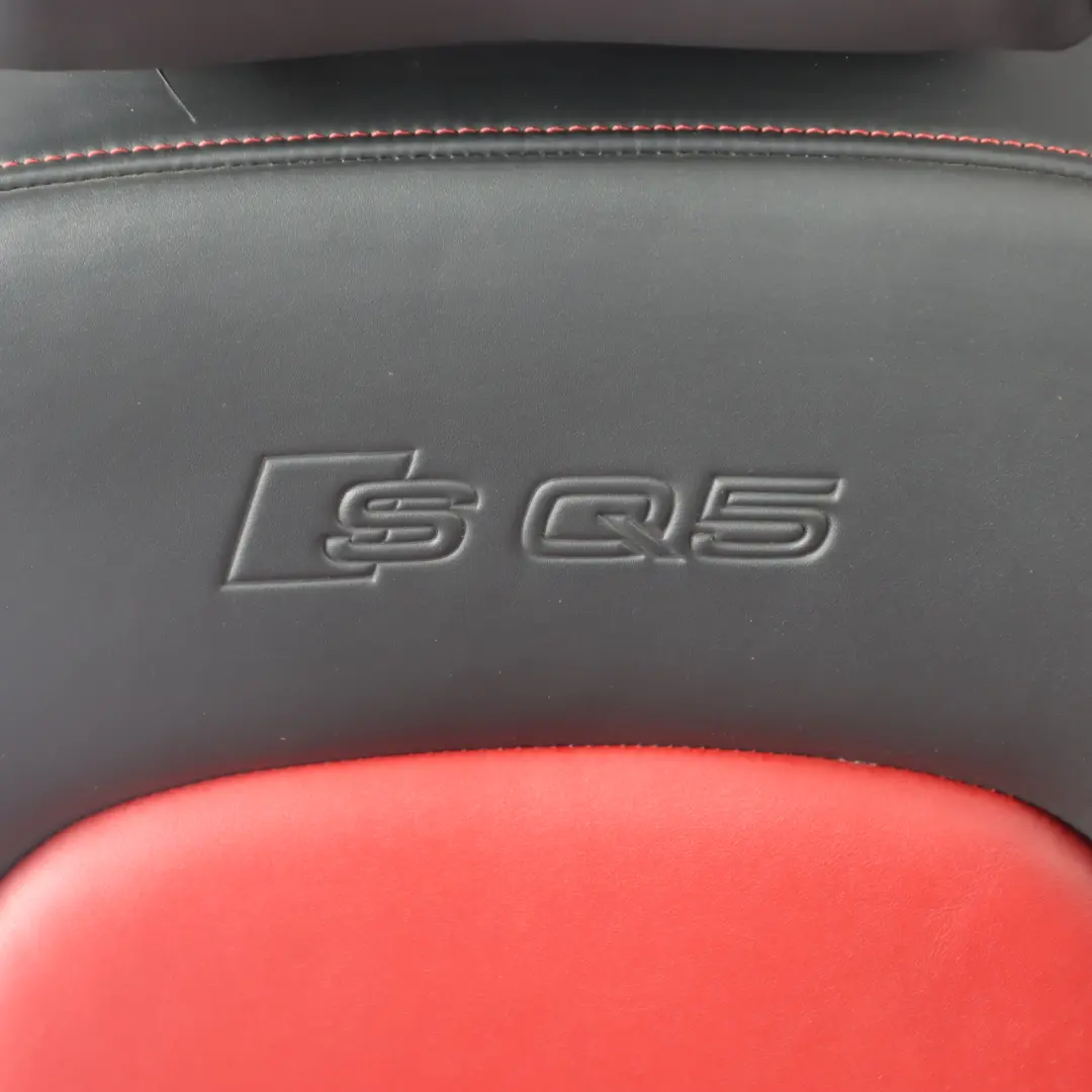 Front Left N/S Heated Electric Leather Black Magma Red to Audi SQ5 8R Sport Seat with Part number 8R0881805AK Audi SQ5 8R Sport Seat Front Left N/S Heated Electric Leather Black Magma Red - SKU 8R0881805AK - Part number 8R0881805AK