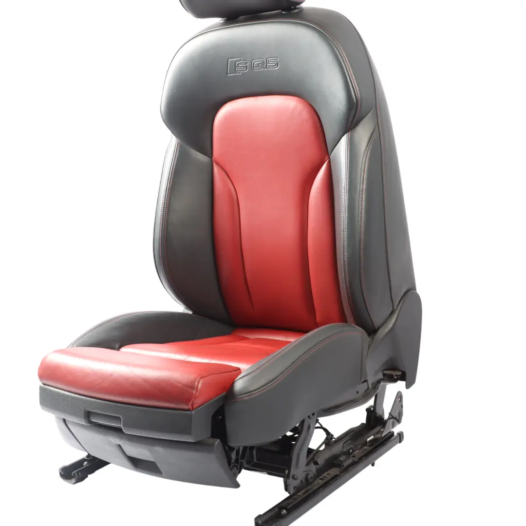 Audi SQ5 8R Sport Seat Front Right O/S Heated Memory Leather Black Magma Red - SKU 8R0881806AK - Part number 8R0881806AK