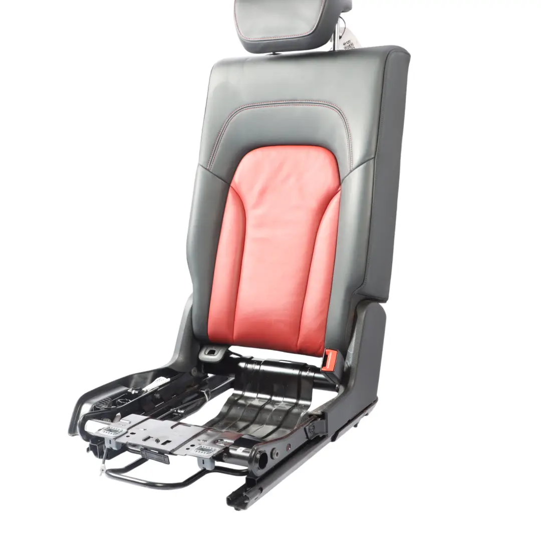 Backrest Rear Right O/S Heated Leather Soul Black Magma Red to Audi SQ5 8R Seat with Part number 8R0885805M Audi SQ5 8R Seat Backrest Rear Right O/S Heated Leather Soul Black Magma Red - SKU 8R0885805M - Part number 8R0885805M