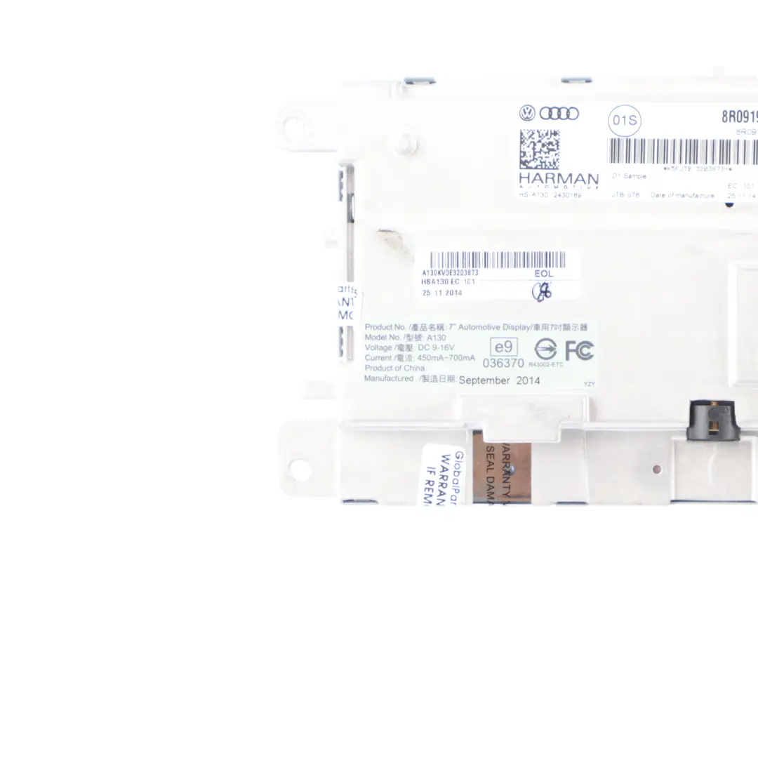 Multimedia Radio Satellitennavigationsgerät Display für Audi A5 8T mit Teilenummer 8R0919604A Audi A5 8T Multimedia Radio Satellitennavigationsgerät Display - SKU 8R0919604A-1 - Teilenummer 8R0919604A