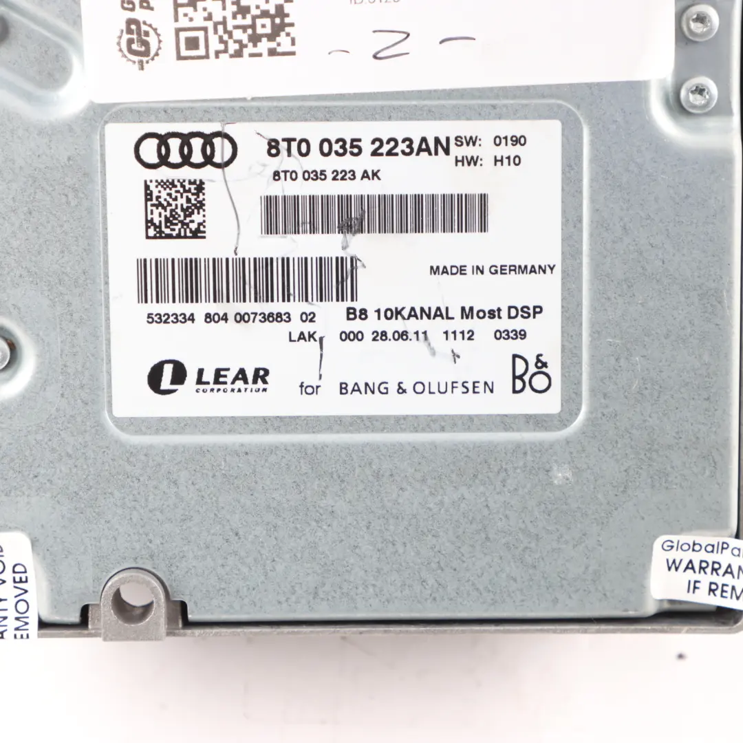 Audi S5 8T Amplifier Speaker Bang &amp; Olufsen Control Module Unit - SKU 8T0035223AN - Part number 8T0035223AN