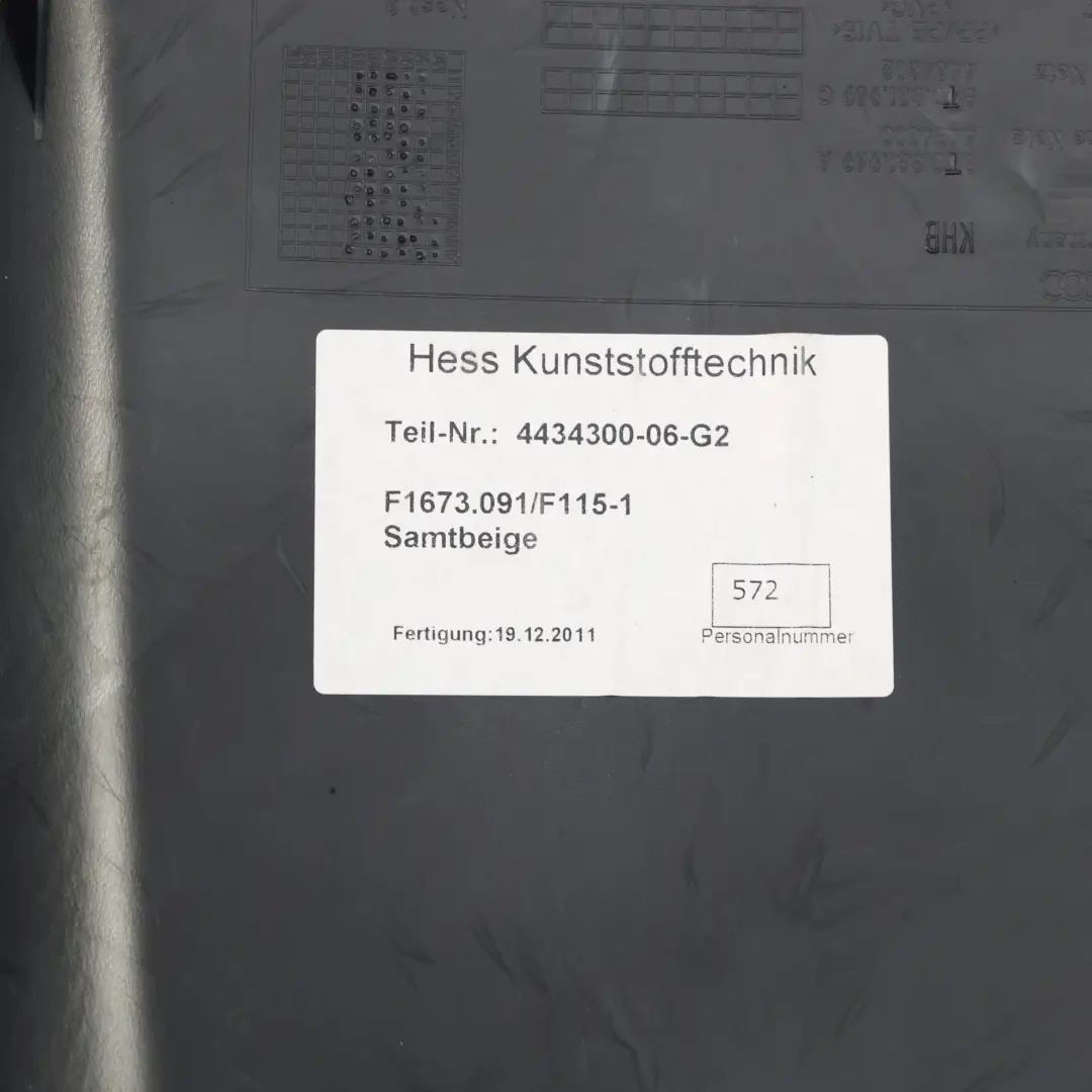 Audi A5 8T Garniture De Panneau De Siège Avant Plaque Arrière Série - SKU 8T0881969A-1 - Numéro de pièce 8T0881969A