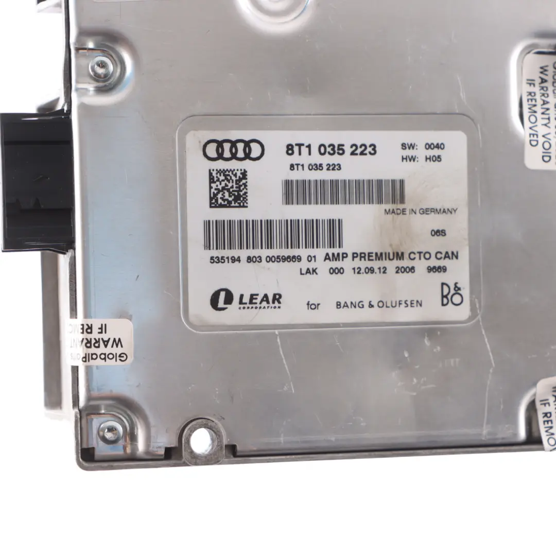Speaker Amplifier AMP Audio Control Unit Bang & Olufsen to Audi A5 8T with Part number 8T1035223 Audi A5 8T Speaker Amplifier AMP Audio Control Unit Bang & Olufsen - SKU 8T1035223 - Part number 8T1035223