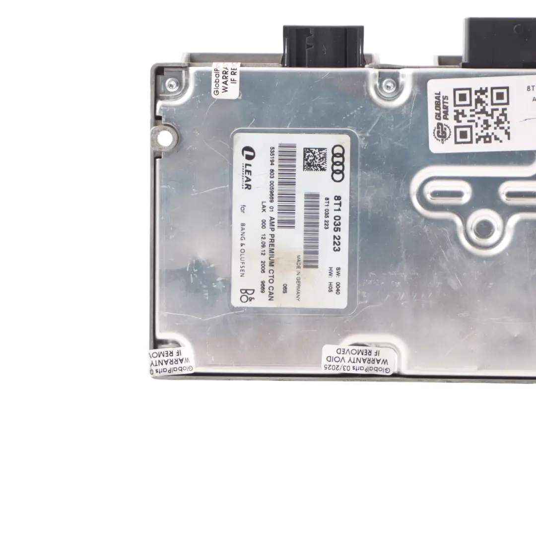 Speaker Amplifier AMP Audio Control Unit Bang & Olufsen to Audi A5 8T with Part number 8T1035223 Audi A5 8T Speaker Amplifier AMP Audio Control Unit Bang & Olufsen - SKU 8T1035223 - Part number 8T1035223