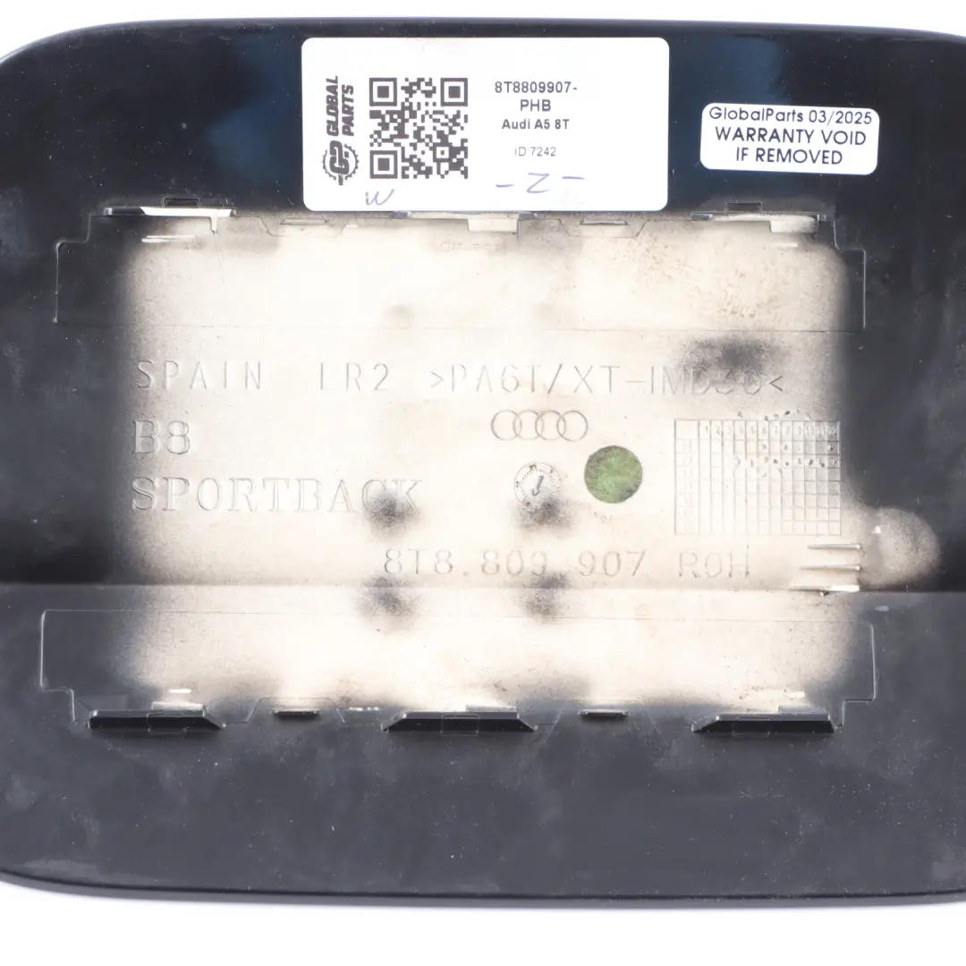 Filler Flap Tank Cap Cover Phantom Black - Z9Y to Audi A5 8T Fuel with Part number 8T8809907 Audi A5 8T Fuel Filler Flap Tank Cap Cover Phantom Black - Z9Y - SKU 8T8809907-PHB - Part number 8T8809907