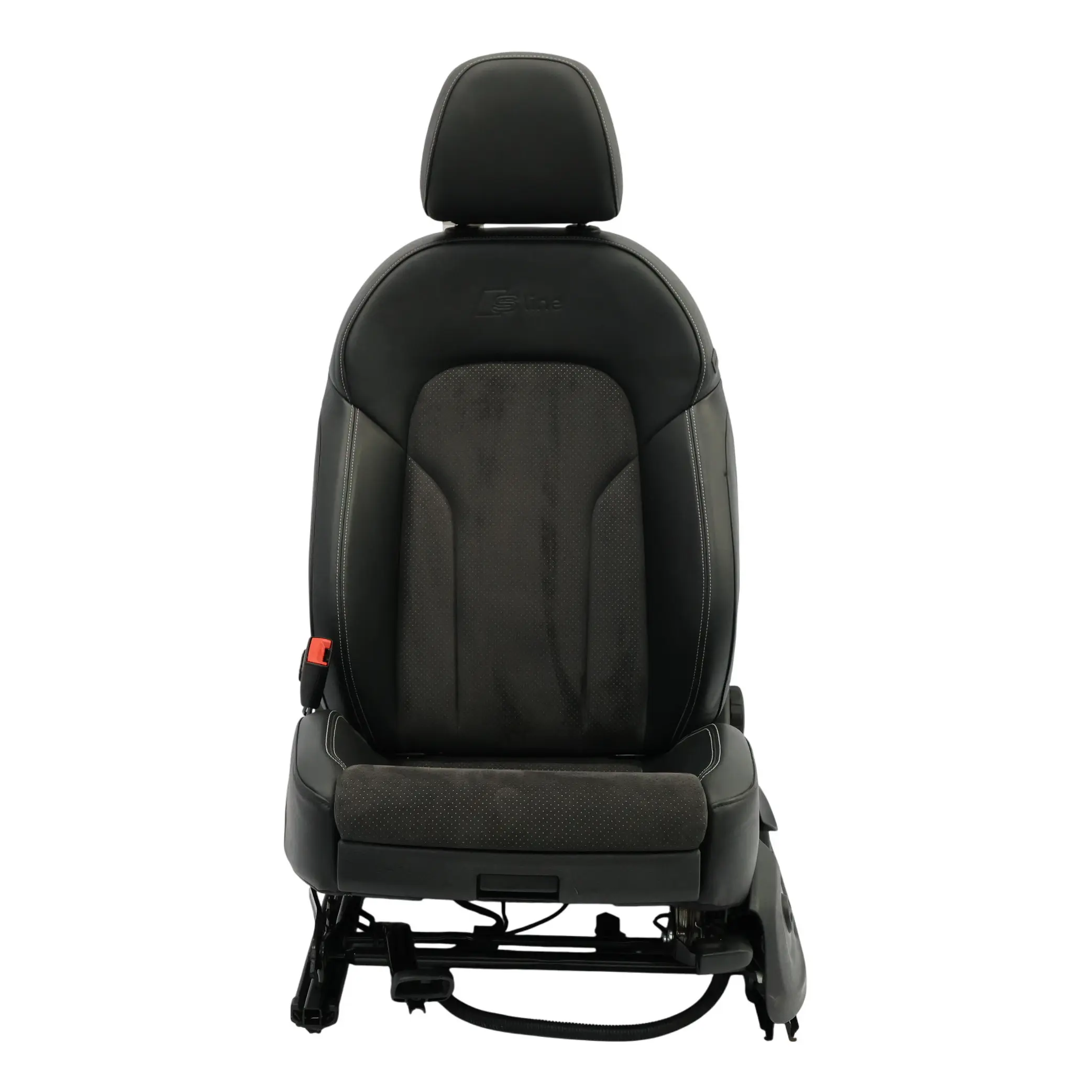 Audi Q3 8U Asiento Deportivo Delantero S-Line Izquierdo Tela Cuero Negro Plata