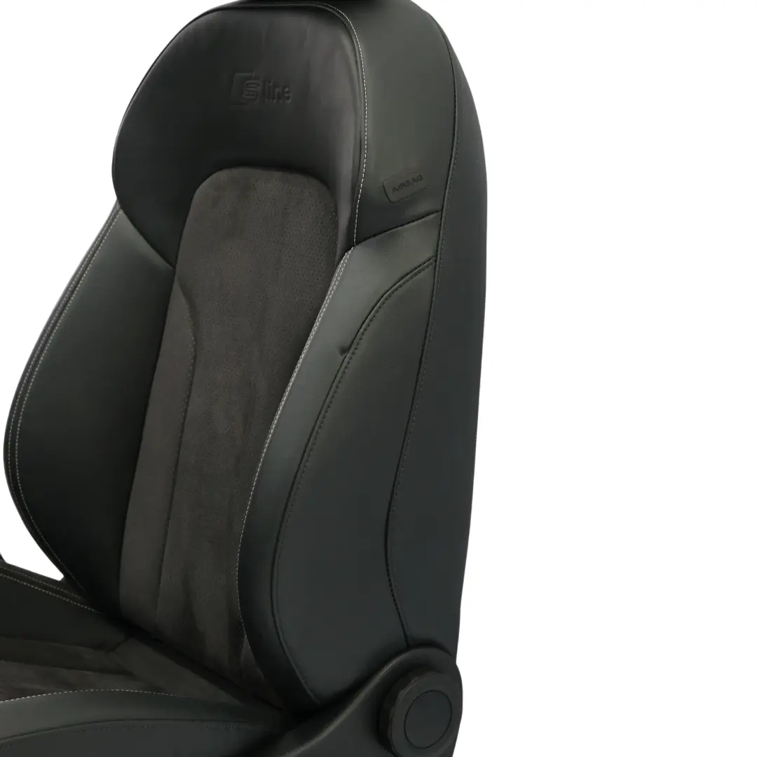 Audi Q3 8U Sport Front Seat S-Line Heated Left N/S Cloth Leather Black Silver - SKU 8U0881805AL-2 - Part number 8U0881805AL