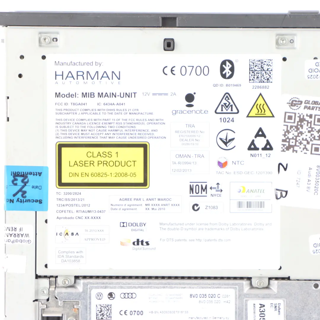 Audi A3 8V Dashboard Sat Navigation Unit System - SKU 8V0035020C - Part number 8V0035020C