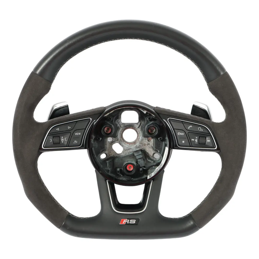 Lenkrad Schwarz Leder Alcantara Flach Boden für Audi RS3 8V mit Teilenummer 8V0419091CD Audi RS3 8V Lenkrad Schwarz Leder Alcantara Flach Boden - SKU 8V0419091CD - Teilenummer 8V0419091CD