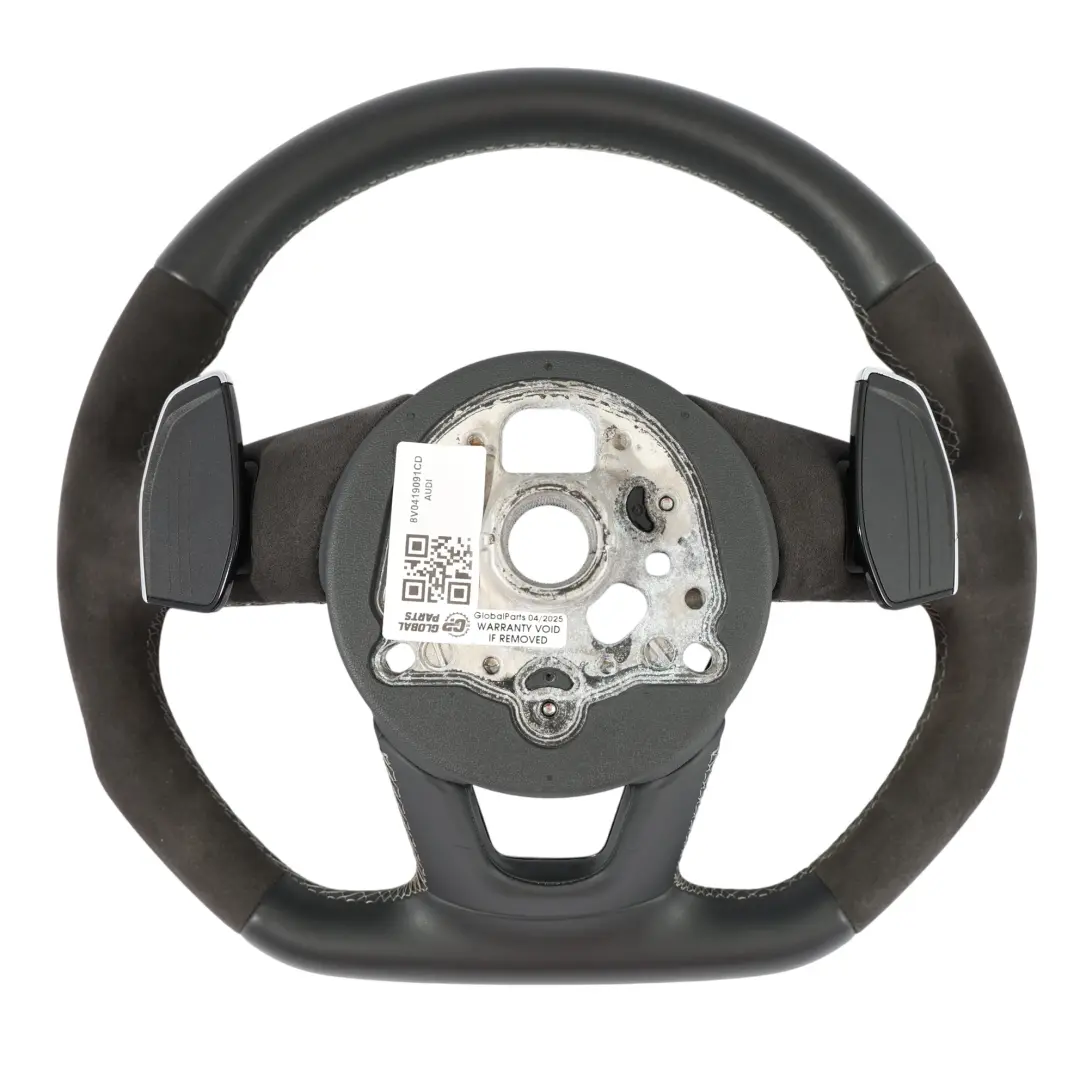 Audi RS3 8V Volante In Pelle Nera Alcantara Fondo Piatto - SKU 8V0419091CD - Numero di parte 8V0419091CD